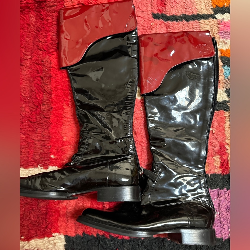 Vintage Chanel Patent Leather Riding Boot